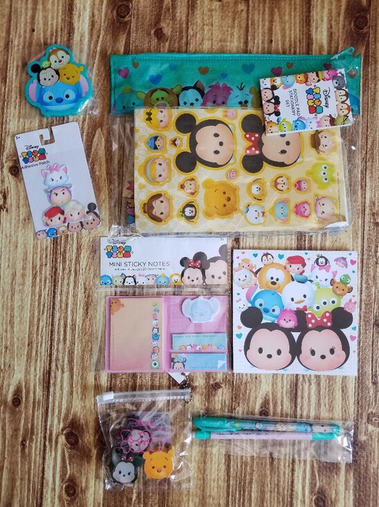 Disney Other - Disney Tsum Tsum Kids Stationery Set Memo Sticky Notes Sticker Erasers Stickers